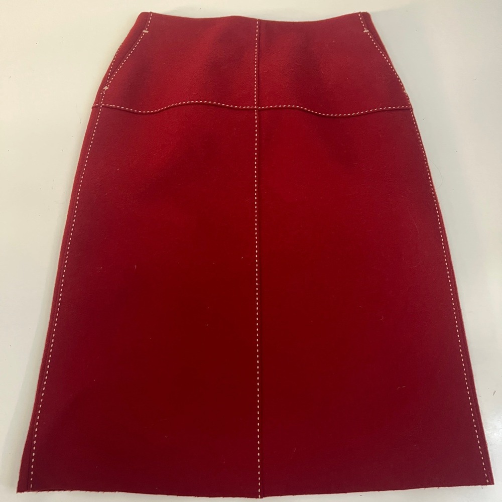 J Crew Burgundy Wool Nylon Blend Knee Length Skirt Pencil 6 - Picture 11 of 15